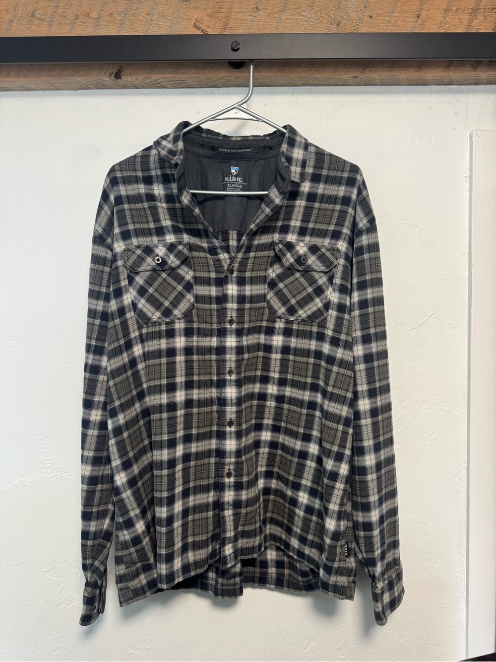Kuhl Men's Gray & Black Plaid Shirt
